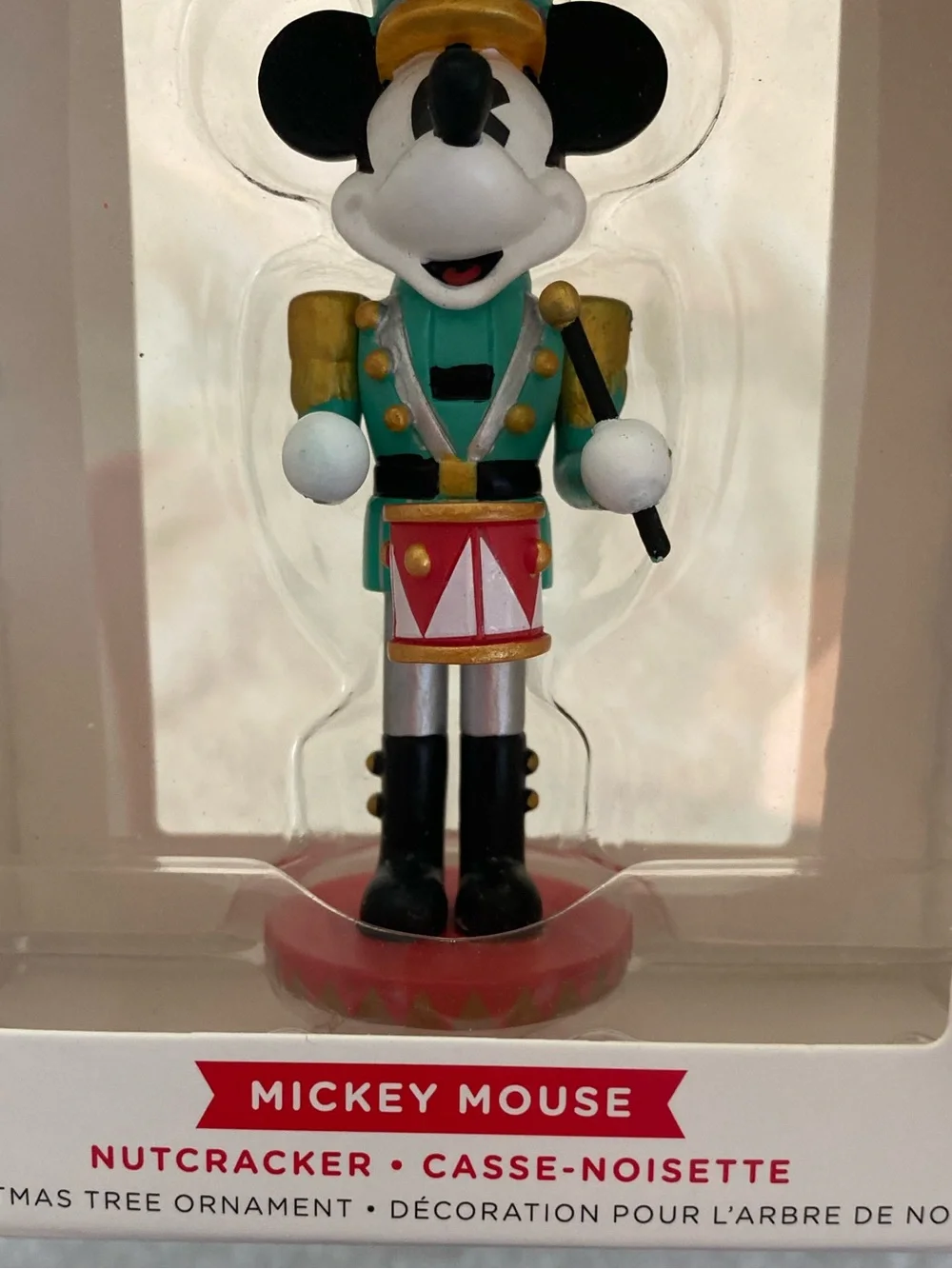 Hallmark Mickey Mouse Teal and Red Nutcracker Drummer Ornament